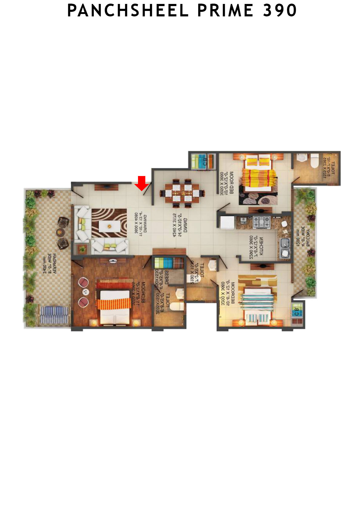 Panchsheel Prime 390 Block 37 Unit 2 Floor Plan