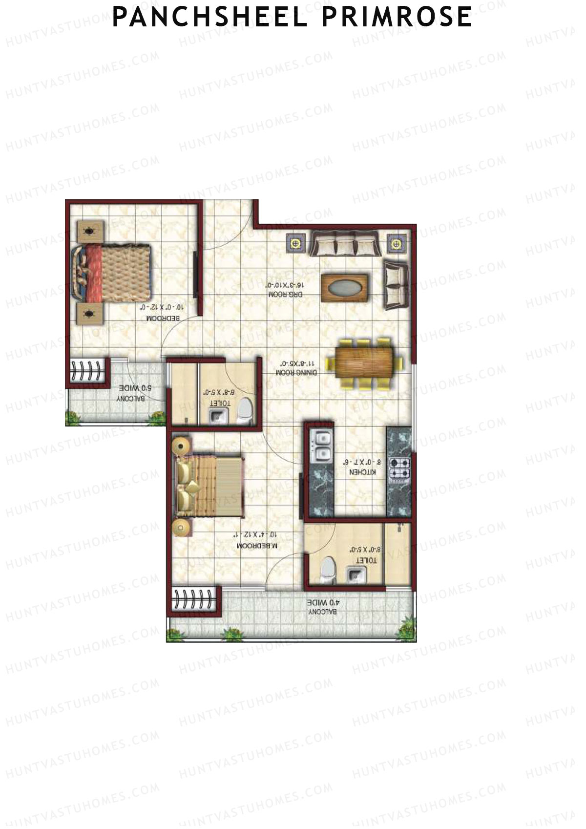 Panchsheel Primrose Tower 10 Unit 10 Floor Plan