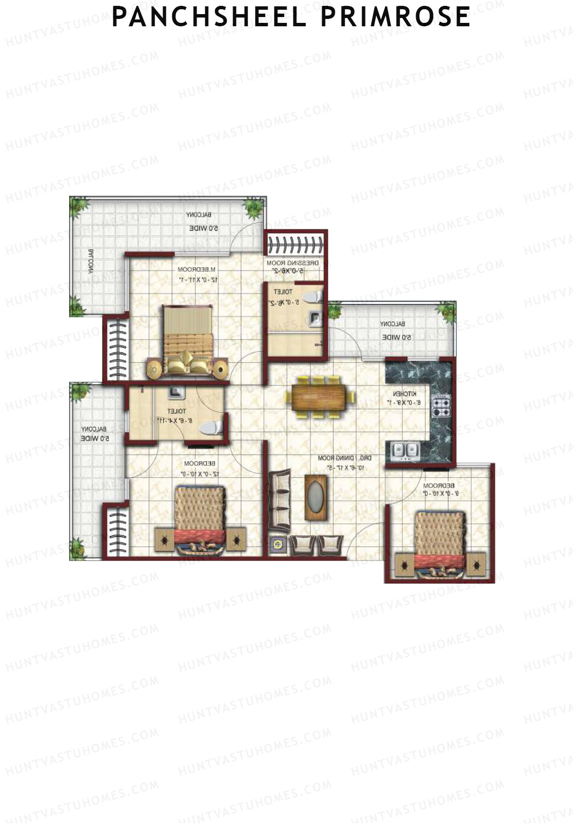 Panchsheel Primrose Tower 10 Unit 1 Floor Plan