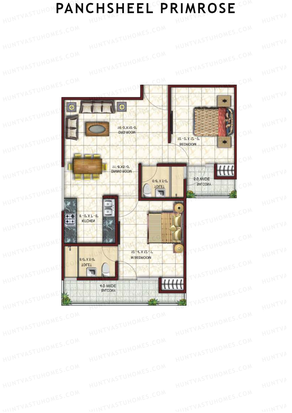Panchsheel Primrose Tower 10 Unit 2 Floor Plan
