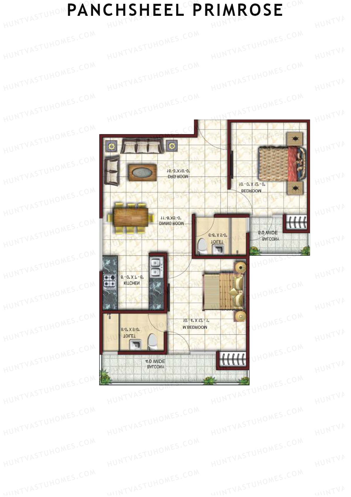 Panchsheel Primrose Tower 10 Unit 9 Floor Plan