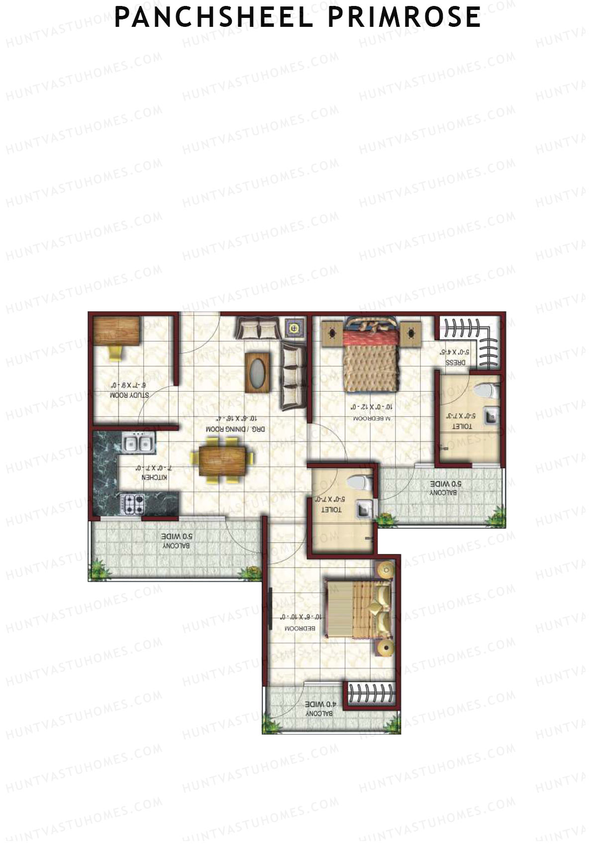 Panchsheel Primrose Tower 11 Unit 11 Floor Plan