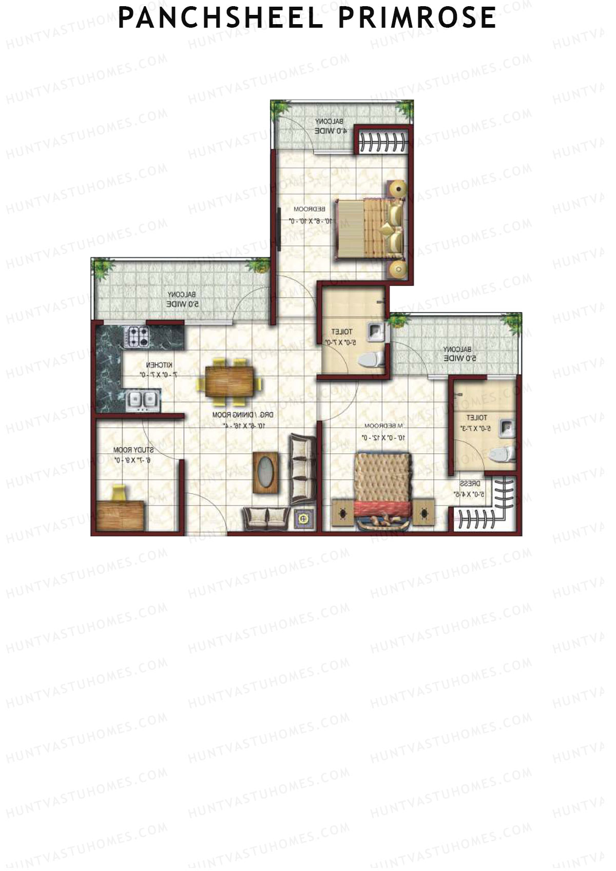Panchsheel Primrose Tower 11 Unit 2 Floor Plan