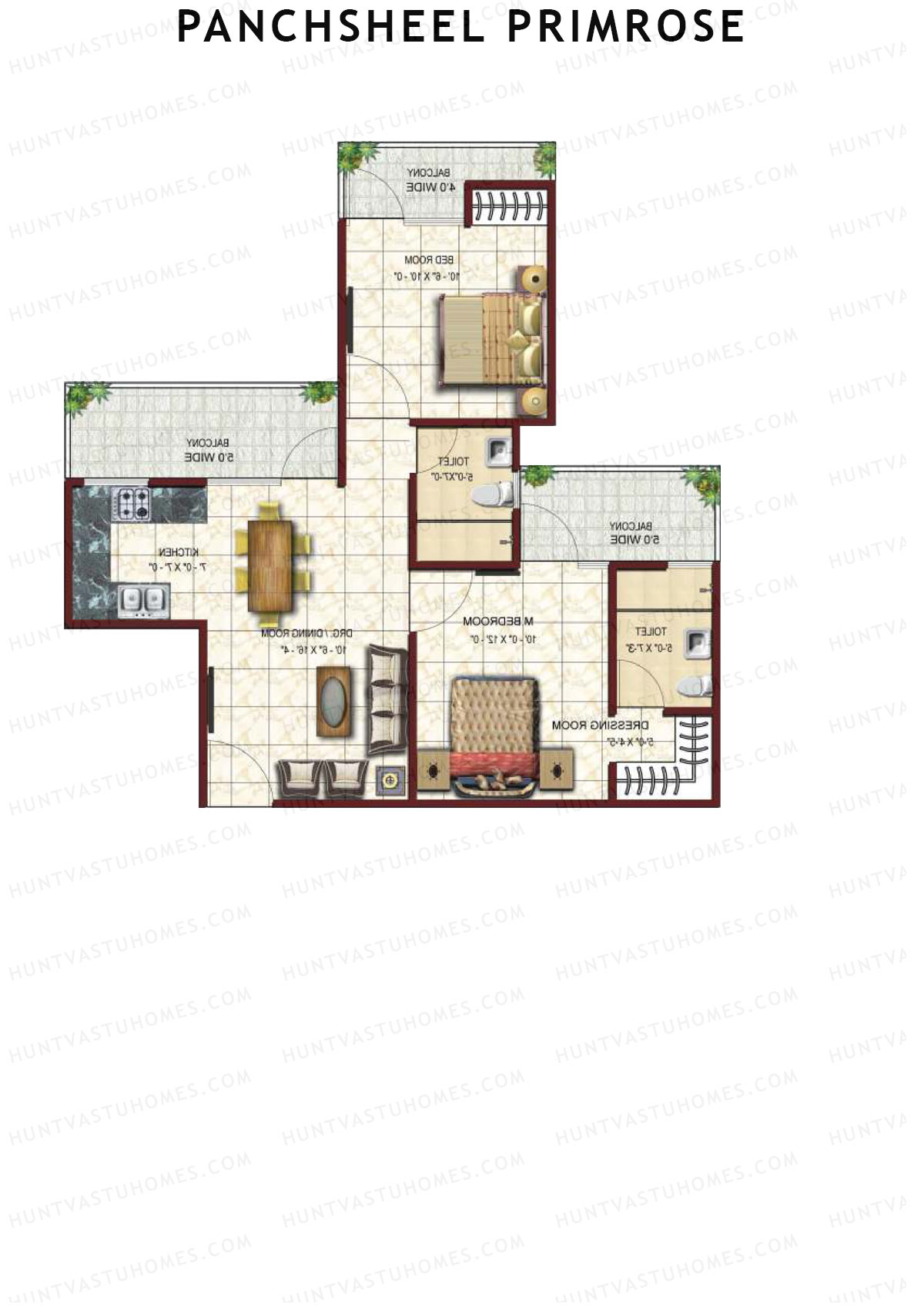 Panchsheel Primrose Tower 11 Unit 4 Floor Plan