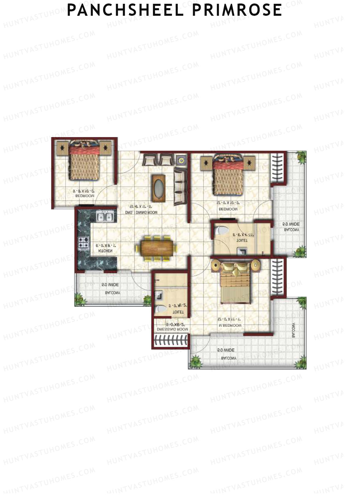 Panchsheel Primrose Tower 11 Unit 7 Floor Plan