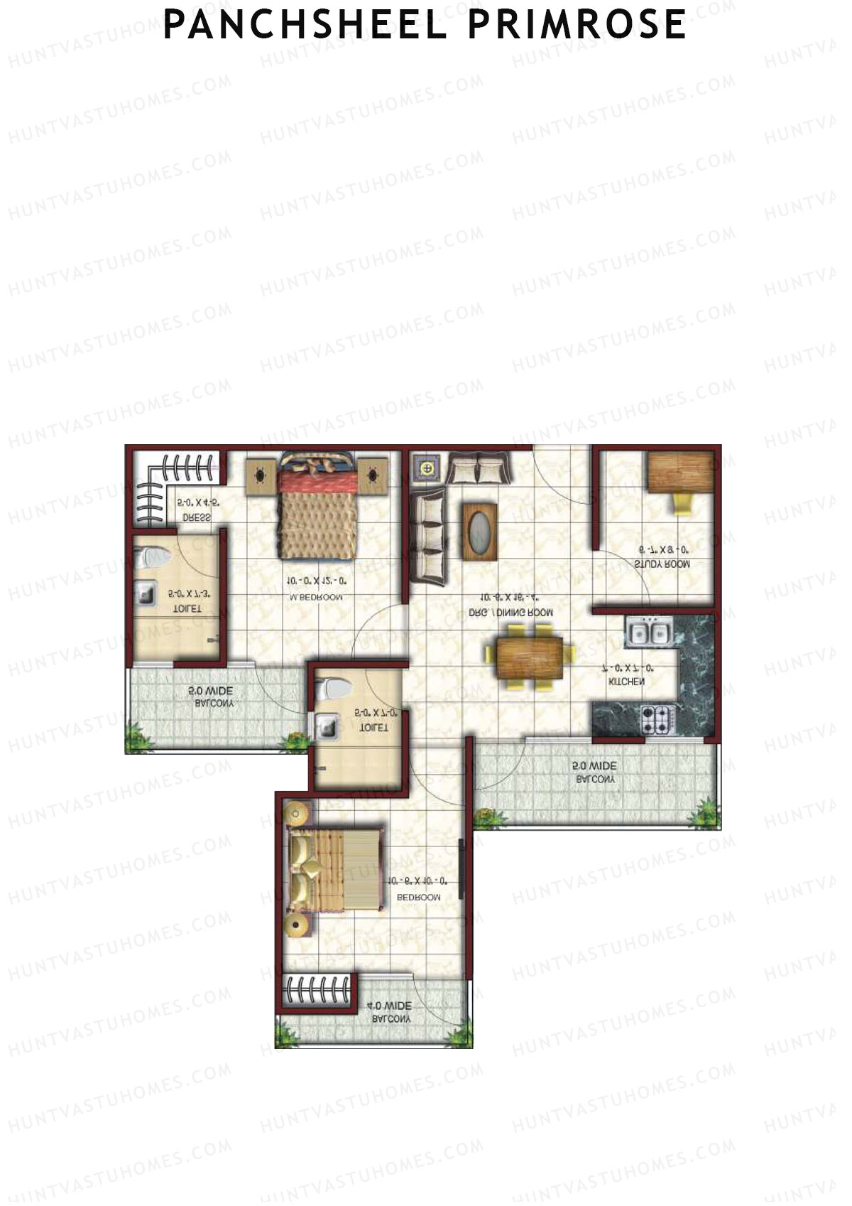 Panchsheel Primrose Tower 11 Unit 8 Floor Plan