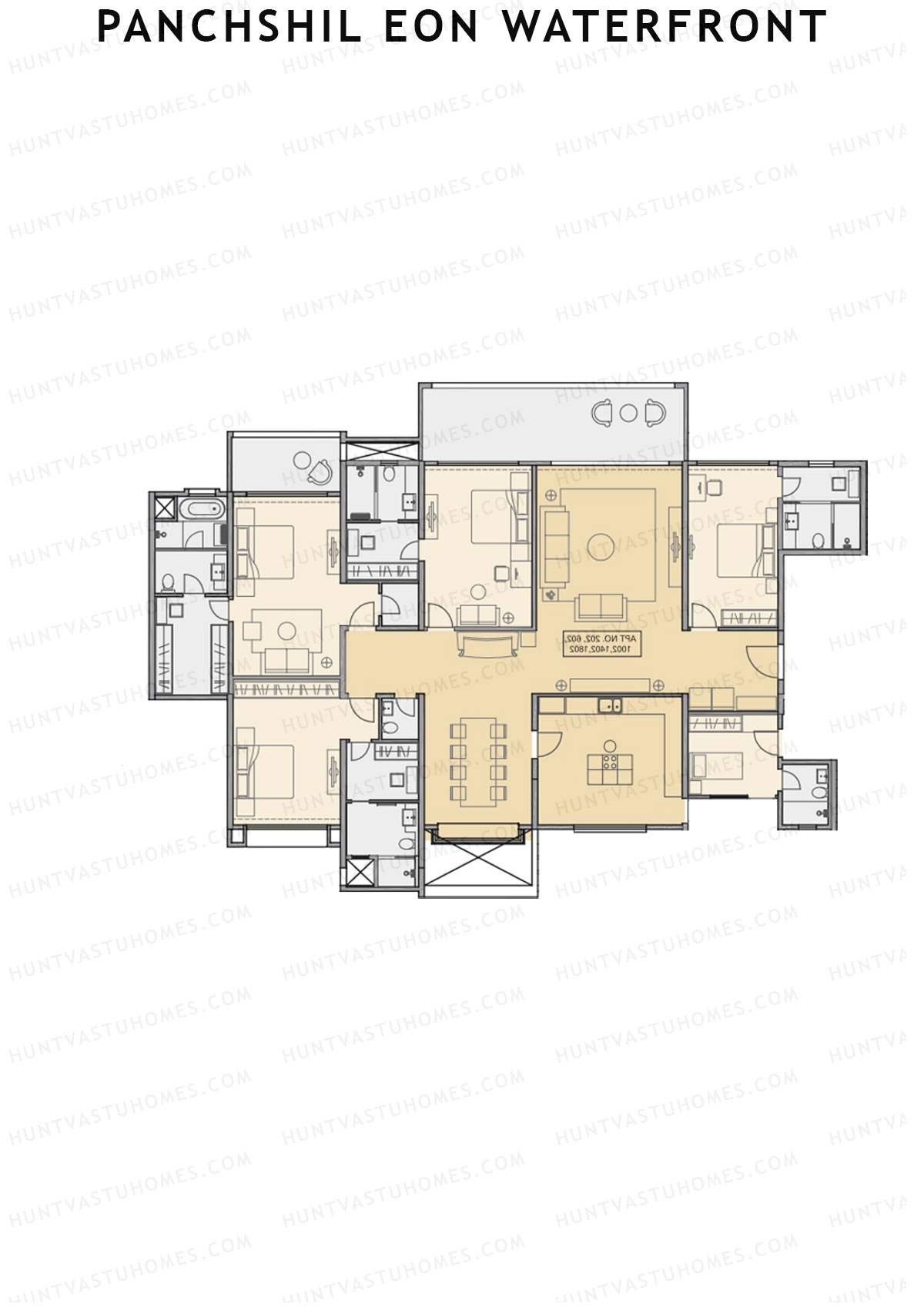 Panchshil Eon Waterfront Tower D Unit 1 Floor Plan