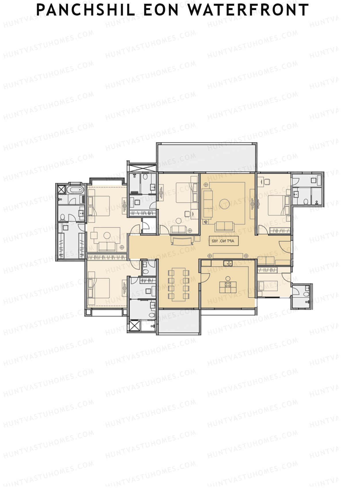 Panchshil Eon Waterfront Tower D Unit 1 Floor Plan