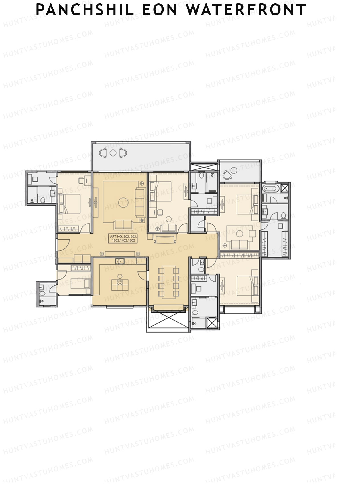 Panchshil Eon Waterfront Tower D Unit 2 Floor Plan