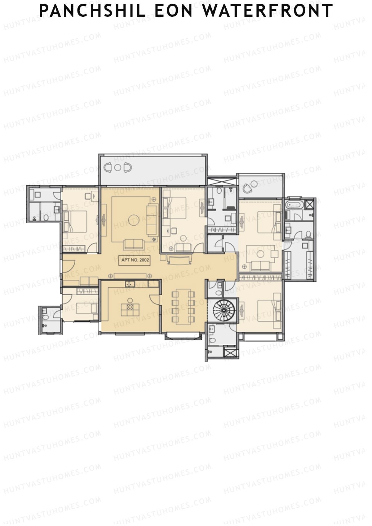 Panchshil Eon Waterfront Tower D Unit 2 Type PH LW(Penthouse) Floor Plan