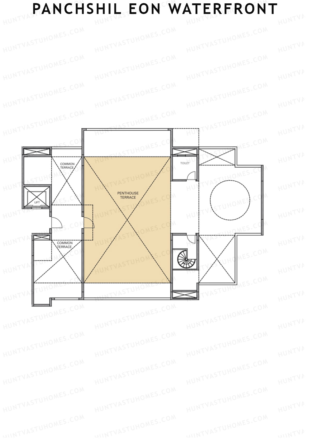 Panchshil Eon Waterfront Tower D Unit 2 Type PH LW(Penthouse) Floor Plan