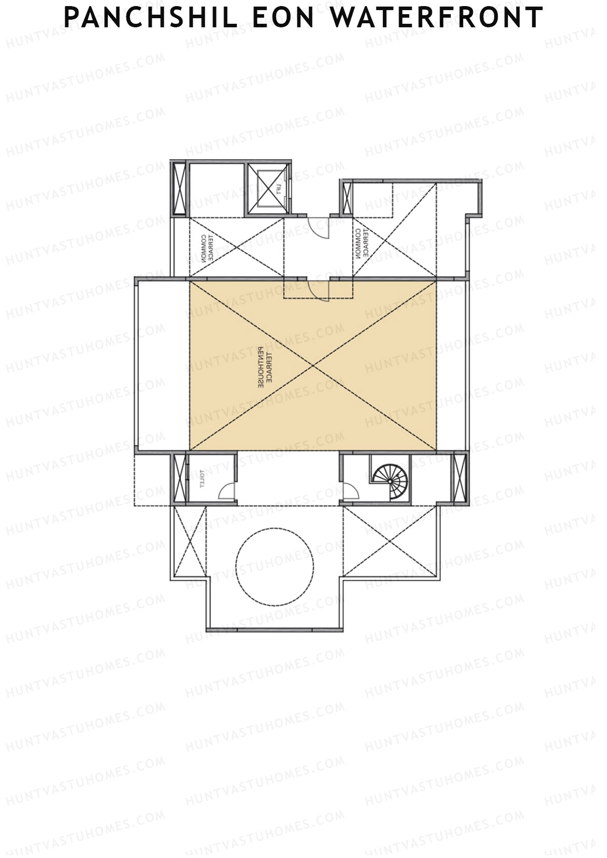 Panchshil Eon Waterfront Tower E Unit 1 Type PH LW(Penthouse) Floor Plan