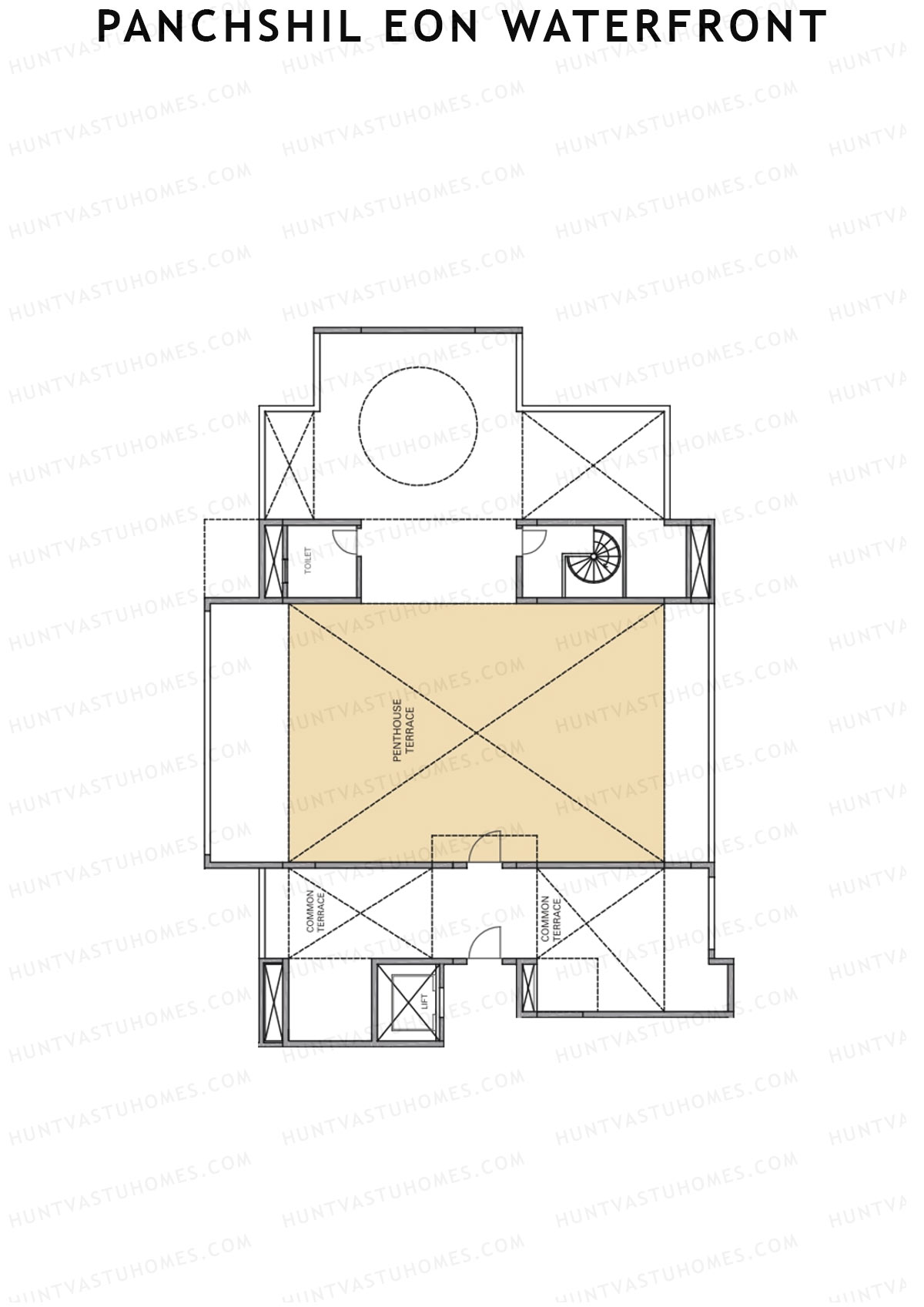 Panchshil Eon Waterfront Tower E Unit 2 Type PH LW(Penthouse) Floor Plan