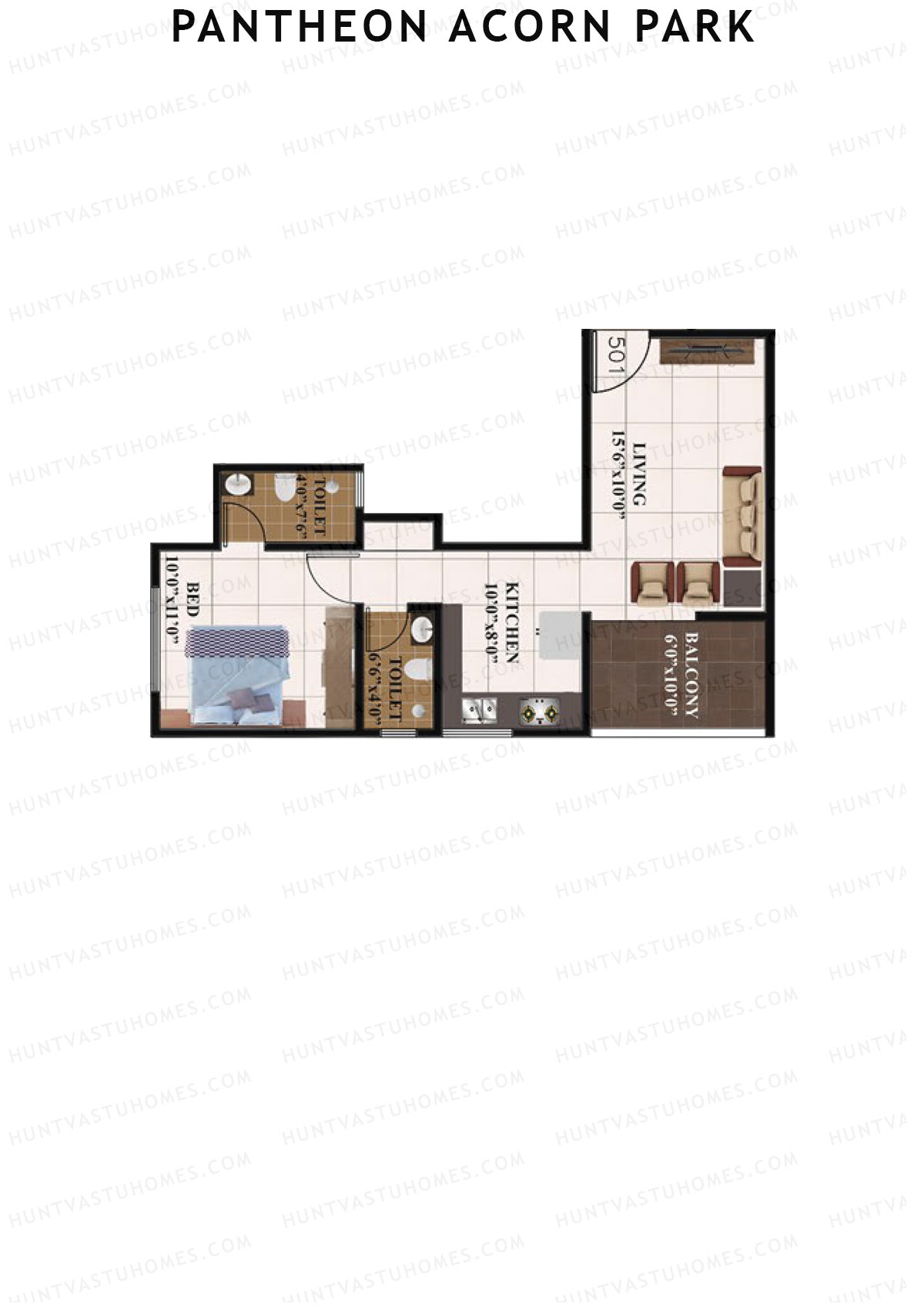 Pantheon Acorn Park Wing A Unit 1 Floor Plan