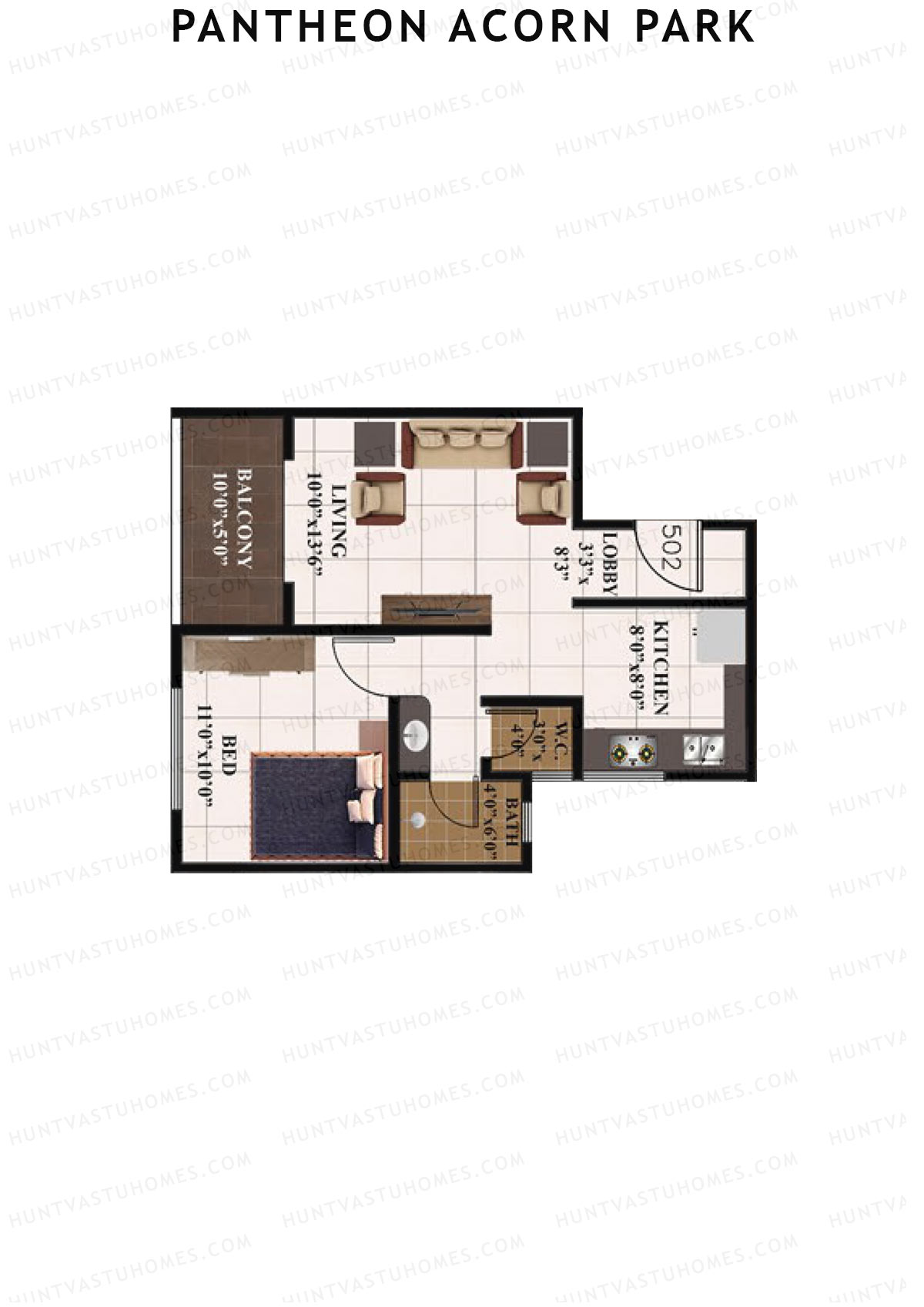 Pantheon Acorn Park Wing A Unit 2 Floor Plan