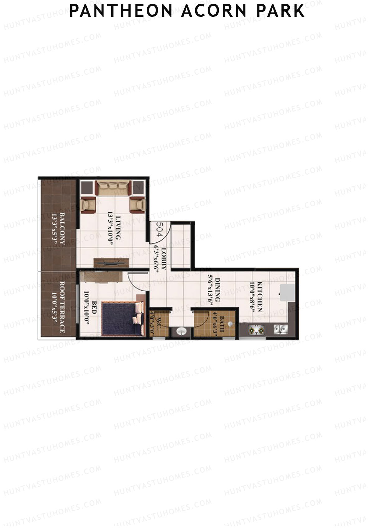 Pantheon Acorn Park Wing A Unit 4 Floor Plan