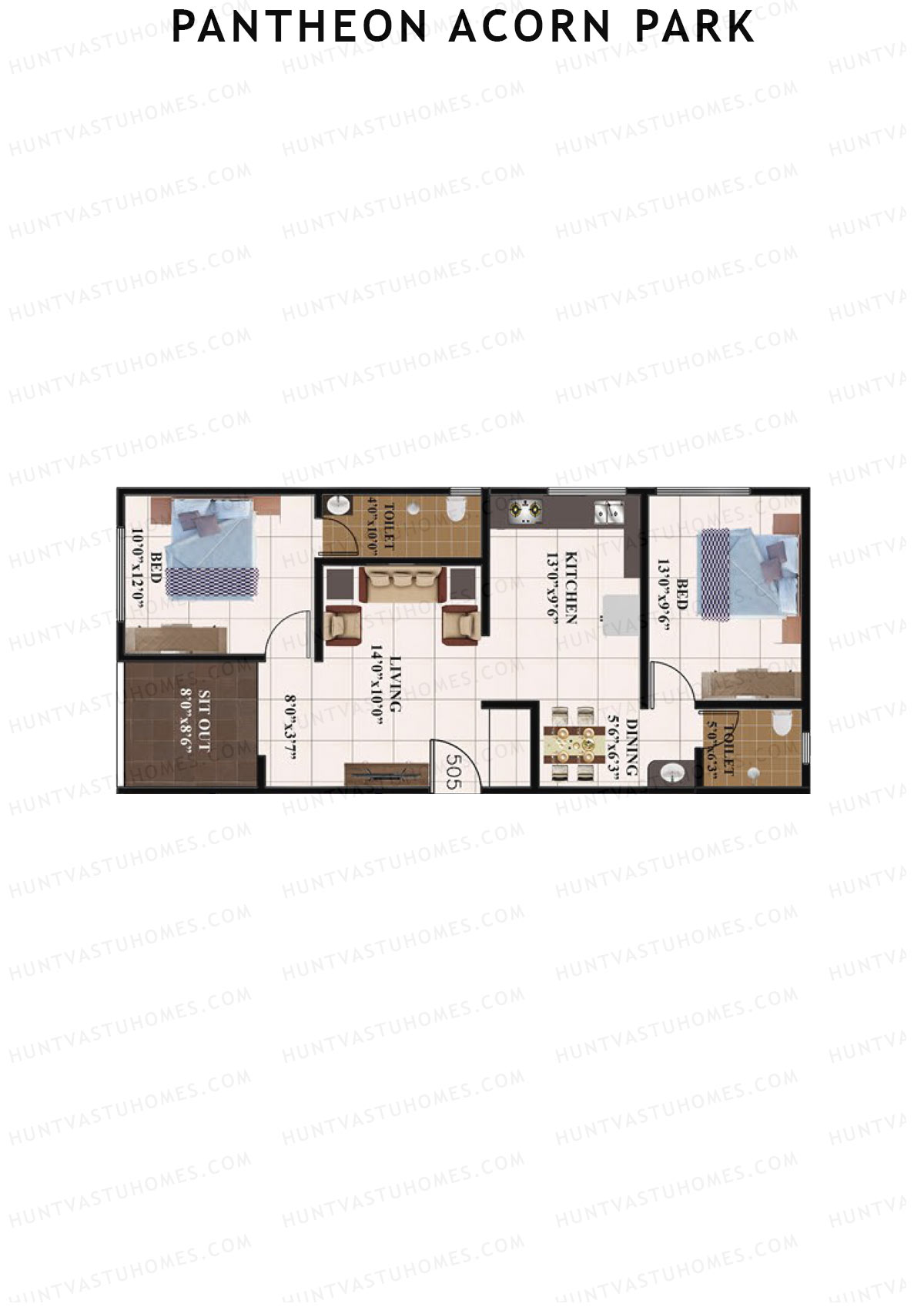 Pantheon Acorn Park Wing A Unit 5 Floor Plan