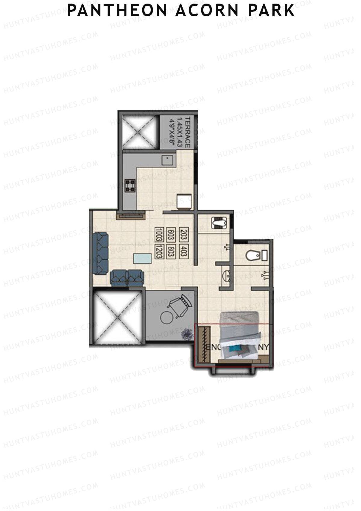 Pantheon Acorn Park Wing B Unit 3 Floor Plan