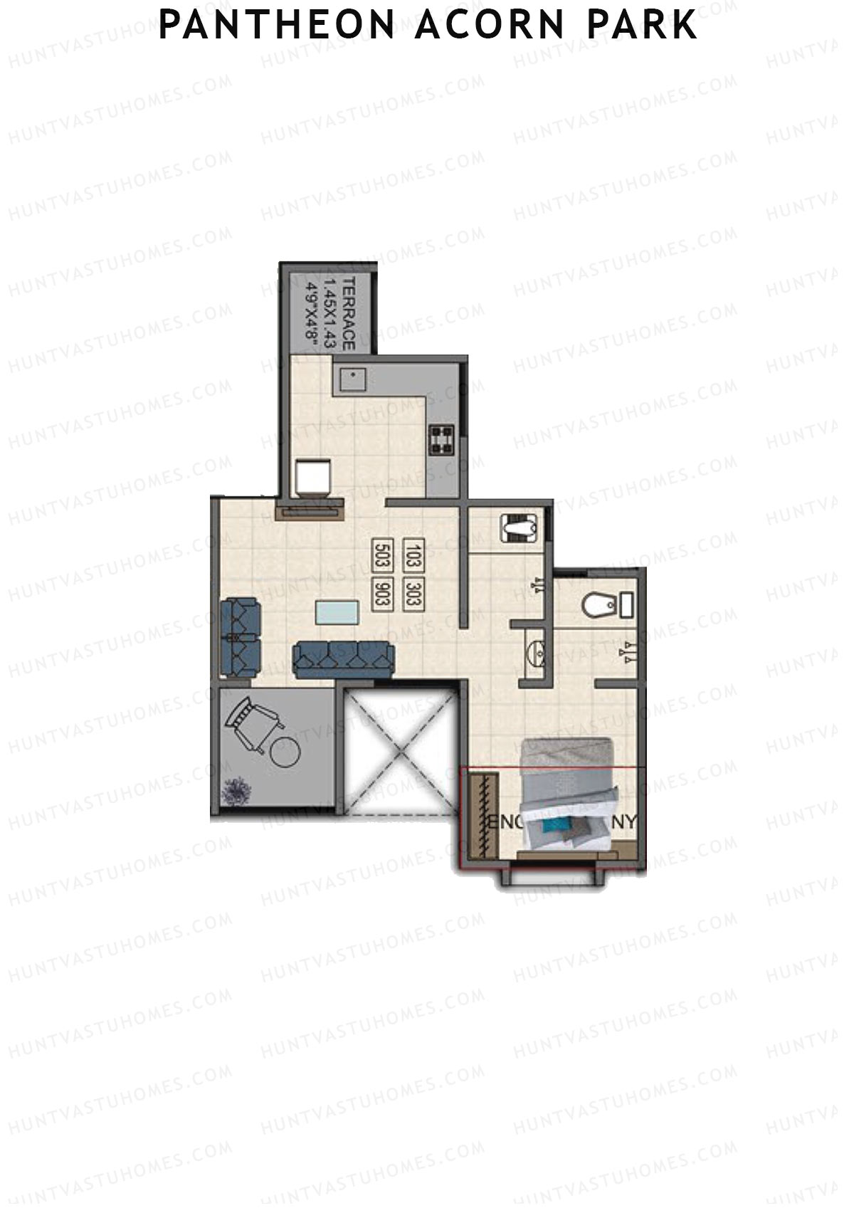 Pantheon Acorn Park Wing B Unit 3 Floor Plan