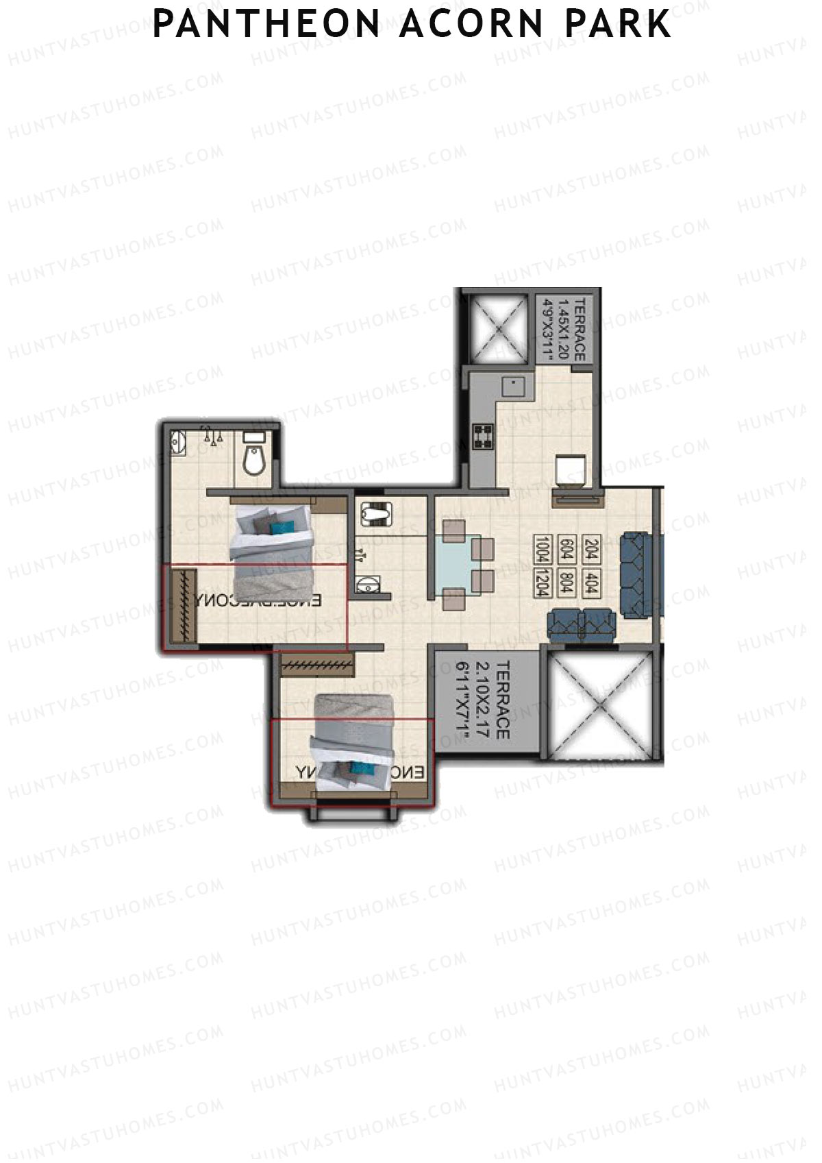 Pantheon Acorn Park Wing B Unit 4 Floor Plan