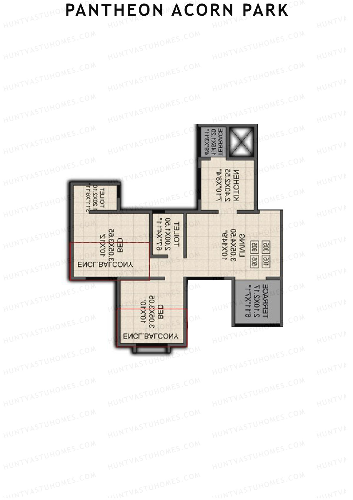 Pantheon Acorn Park Wing B Unit 4 Floor Plan