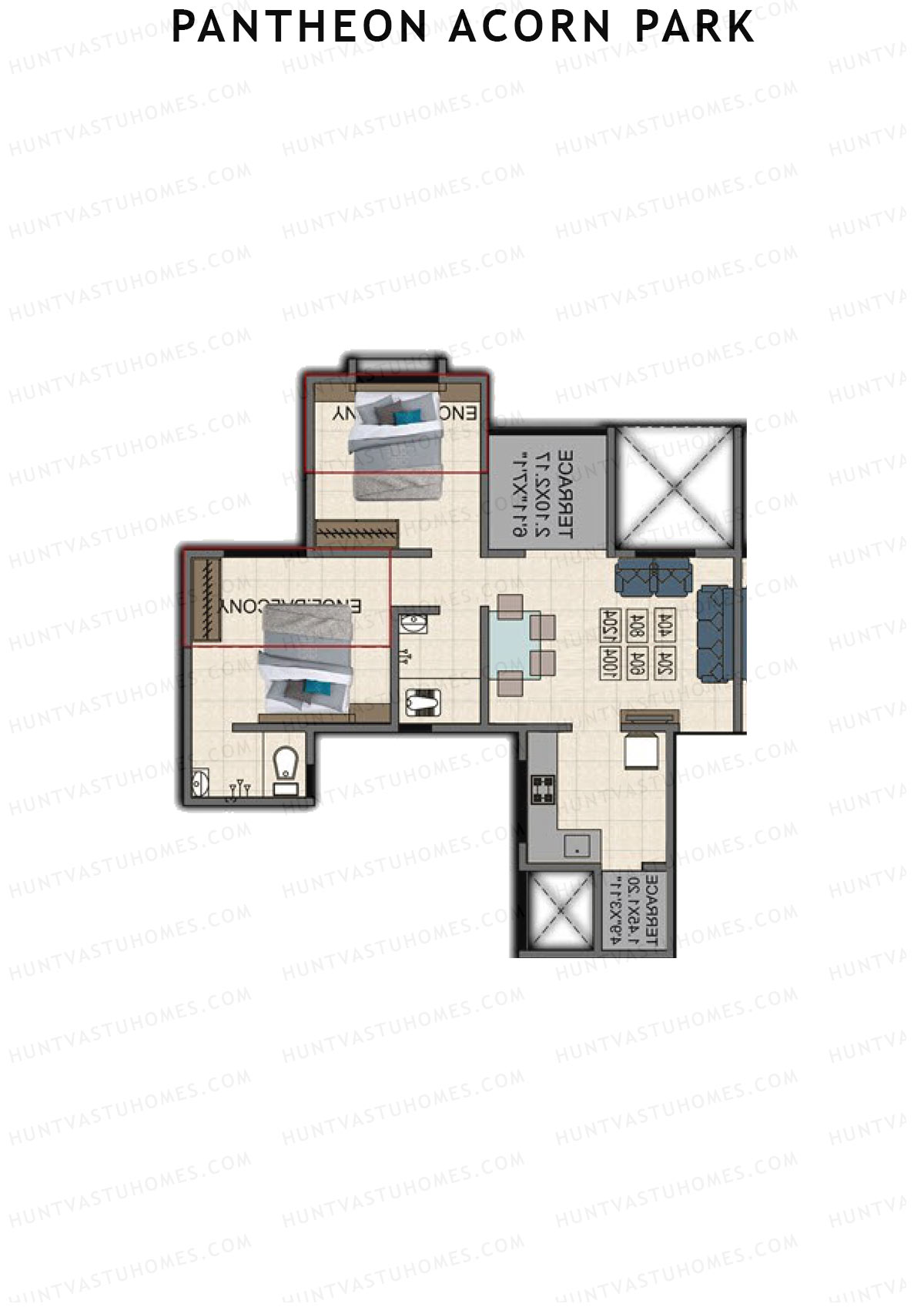 Pantheon Acorn Park Wing B Unit 5 Floor Plan