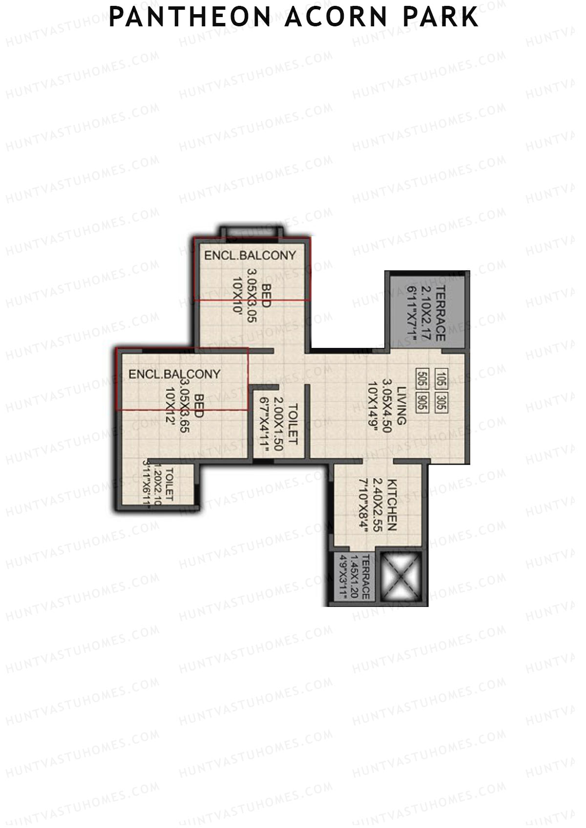 Pantheon Acorn Park Wing B Unit 5 Floor Plan