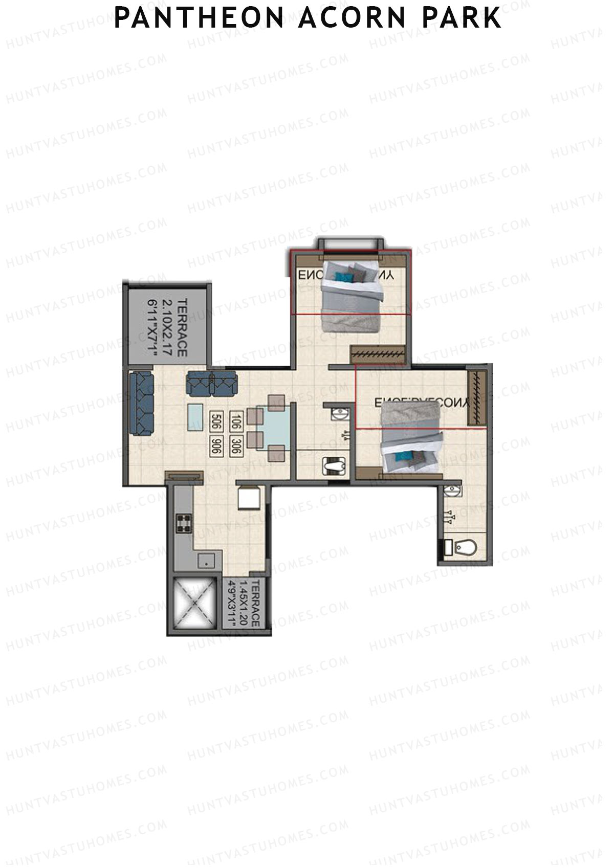Pantheon Acorn Park Wing B Unit 6 Floor Plan