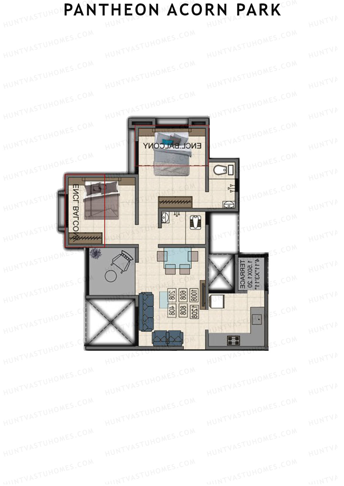 Pantheon Acorn Park Wing B Unit 7 Floor Plan