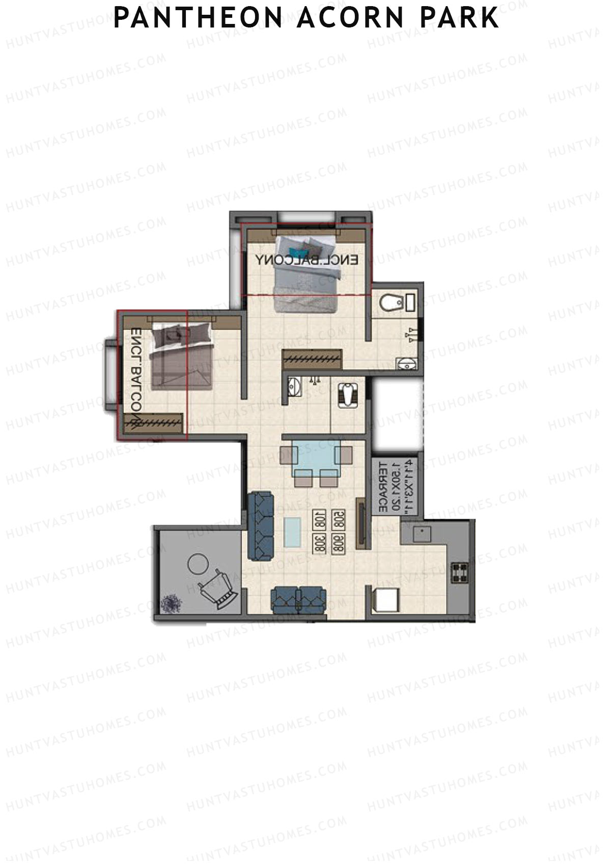 Pantheon Acorn Park Wing B Unit 7 Floor Plan
