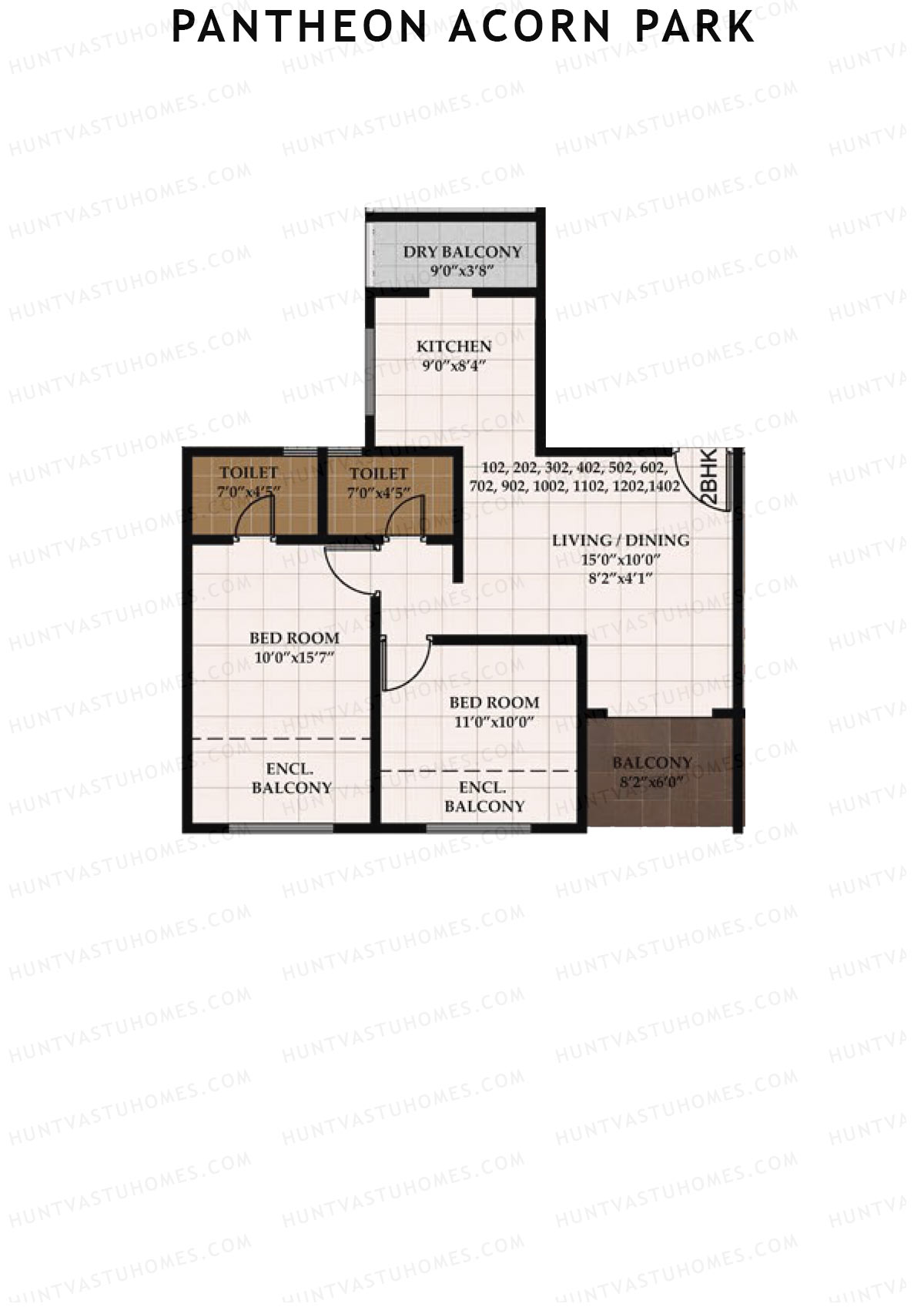 Pantheon Acorn Park Wing D Unit 8 Floor Plan