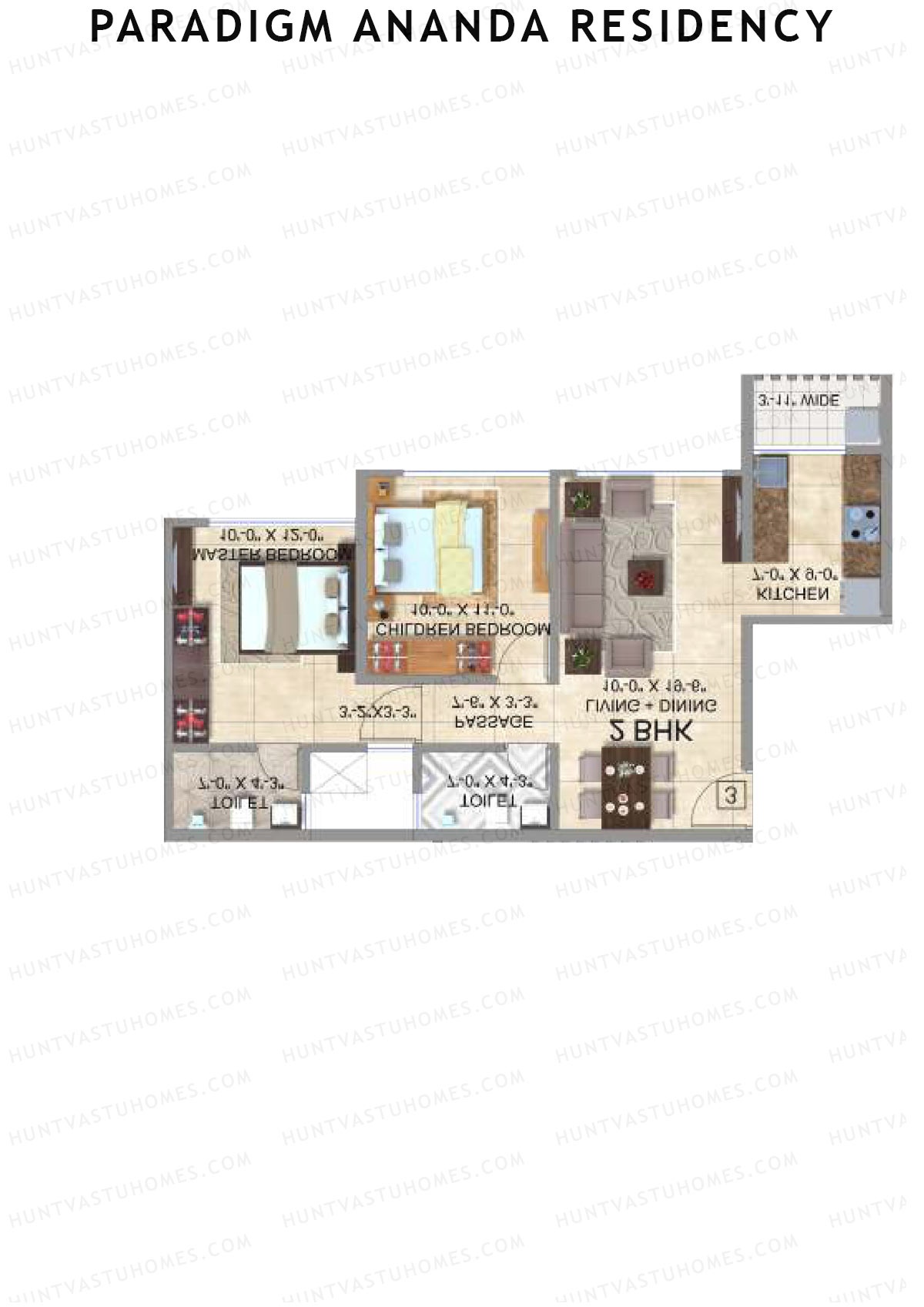 Paradigm Ananda Residency Tower B Unit 4 Floor Plan
