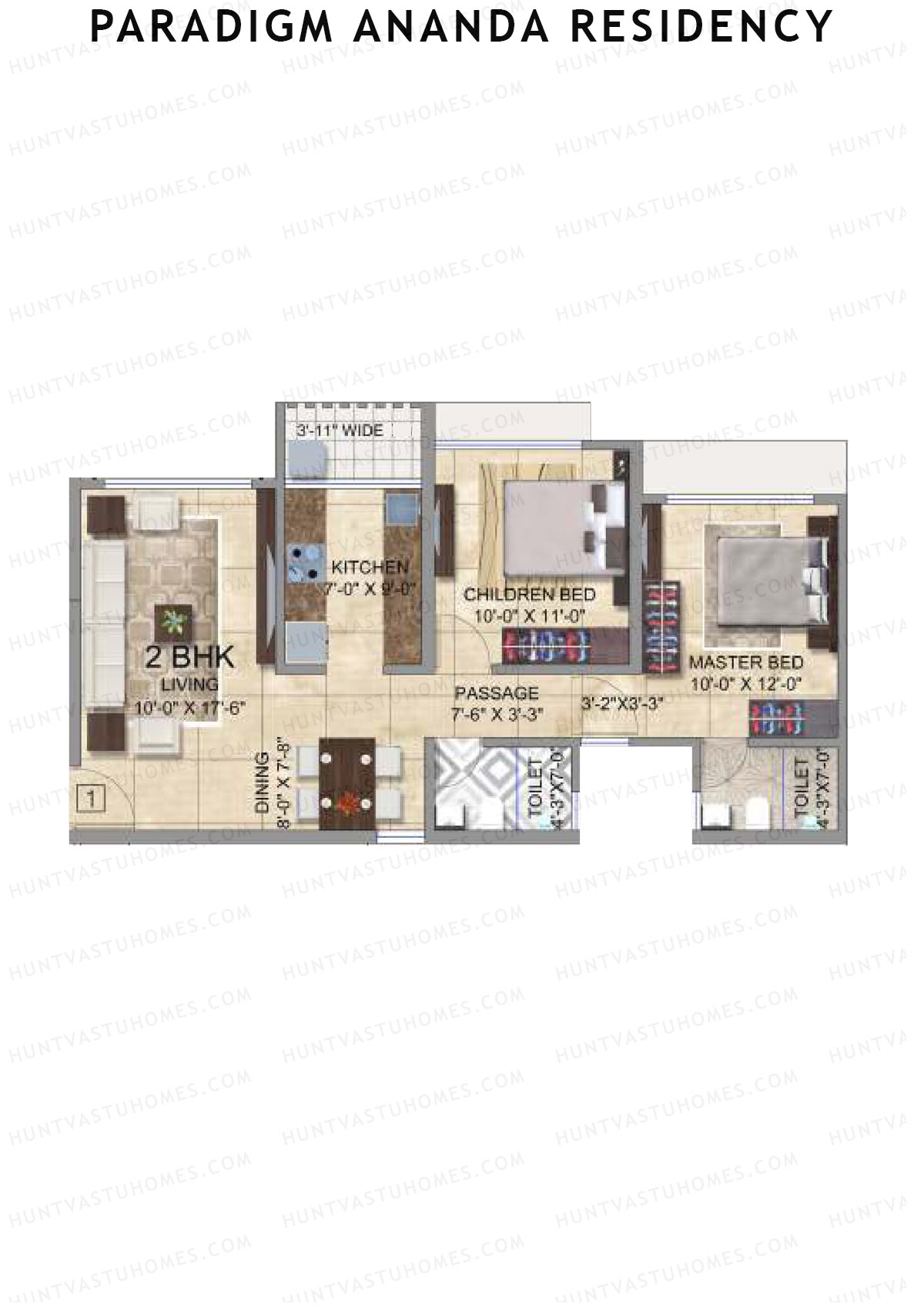 Paradigm Ananda Residency Tower C Unit 1 Floor Plan