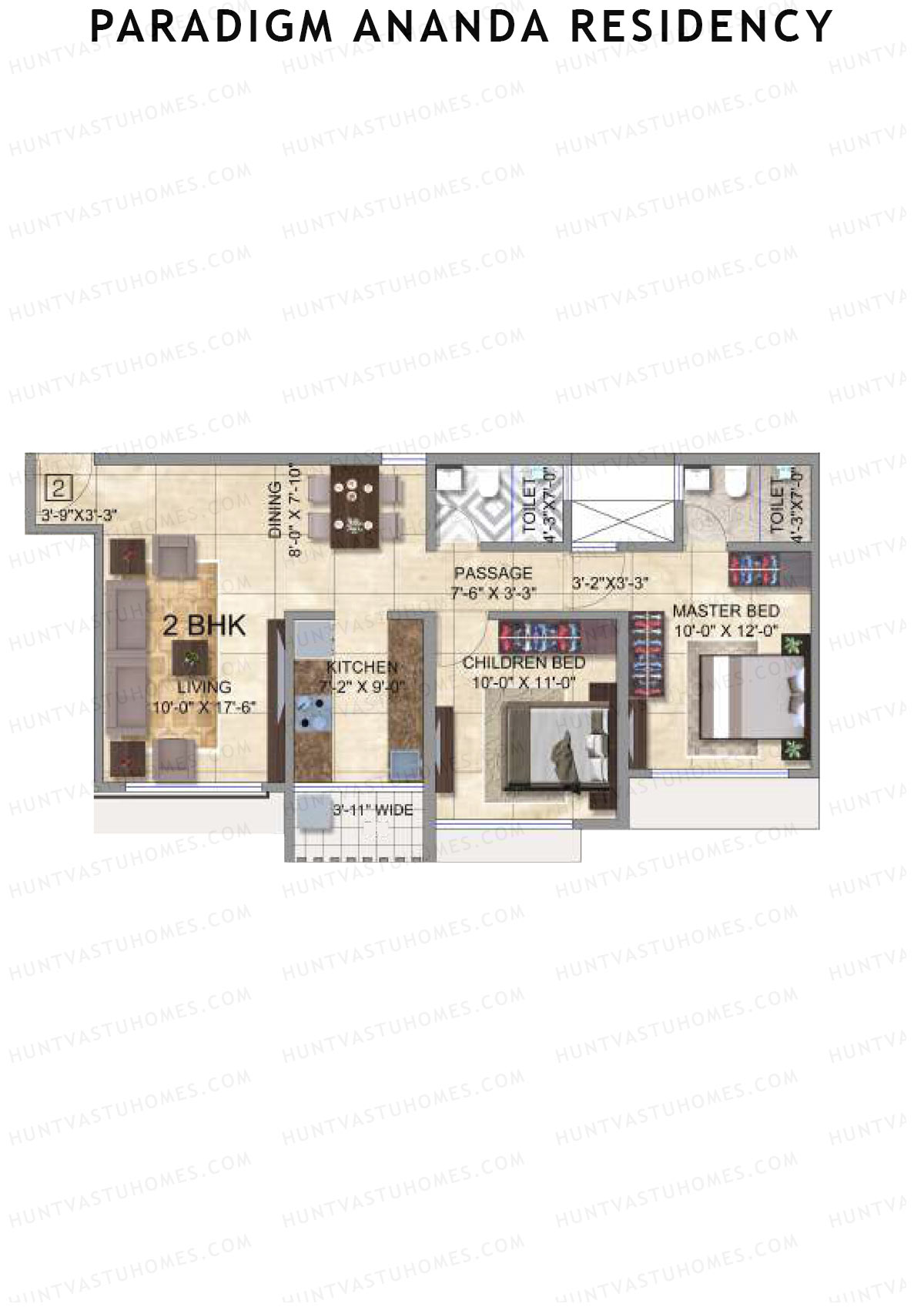 Paradigm Ananda Residency Tower C Unit 2 Floor Plan