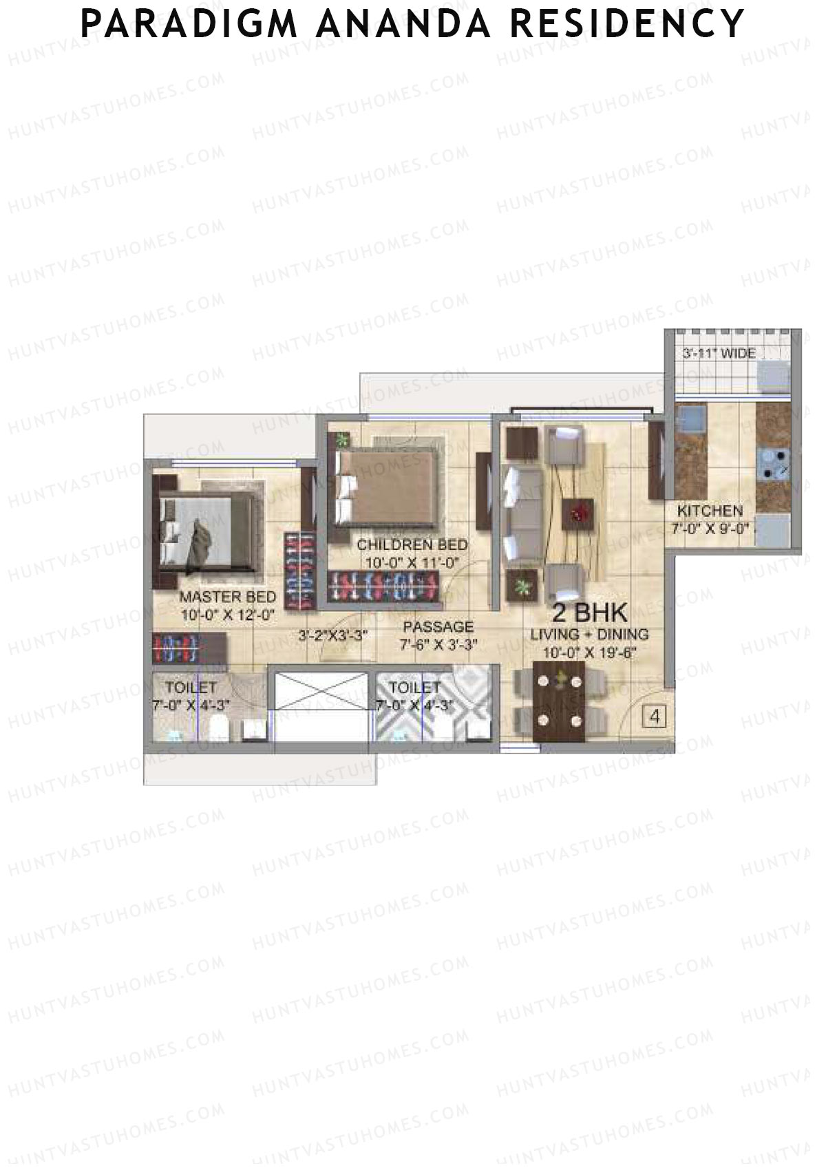 Paradigm Ananda Residency Tower C Unit 4 Floor Plan