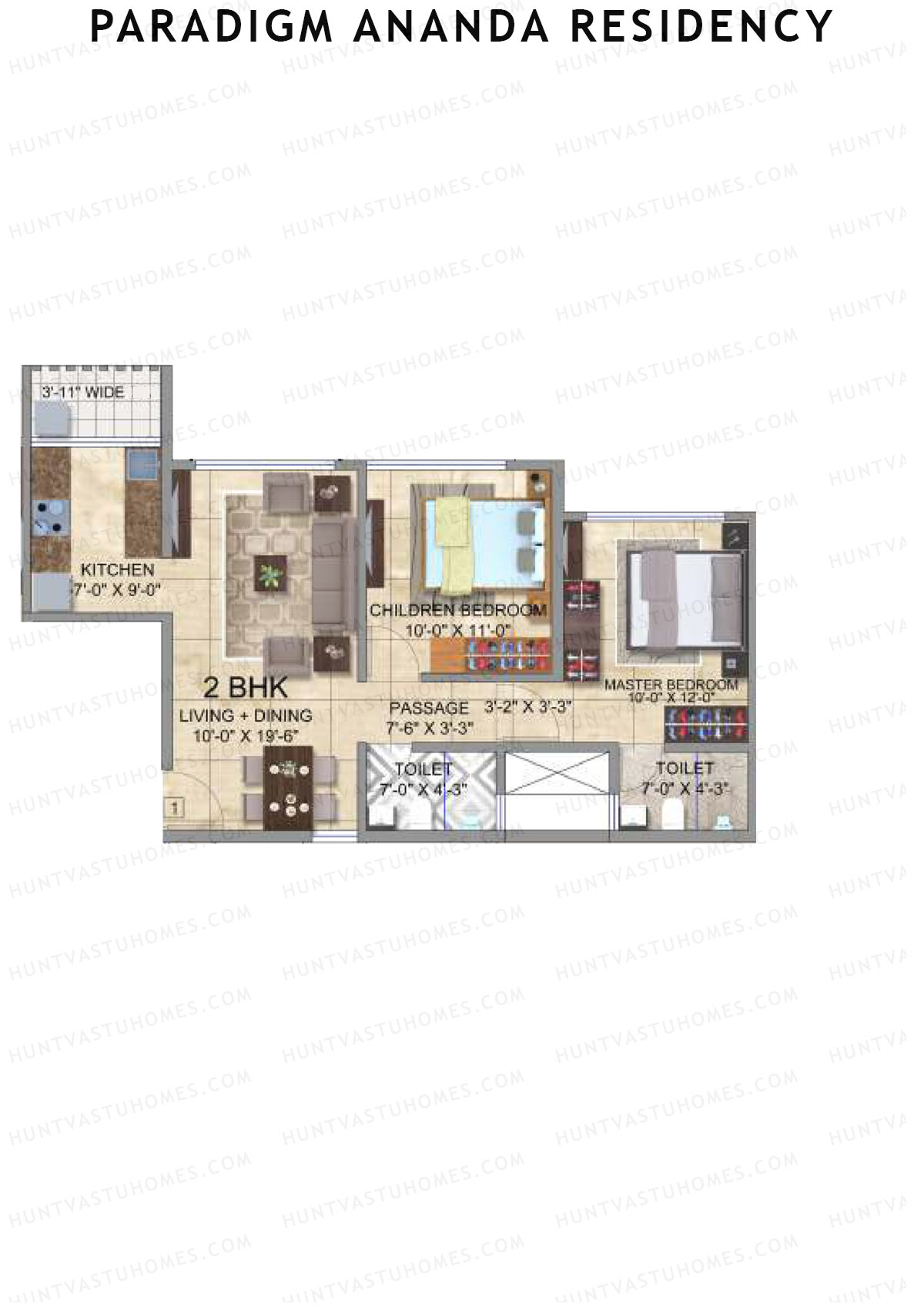 Paradigm Ananda Residency Tower D Unit 1 Floor Plan
