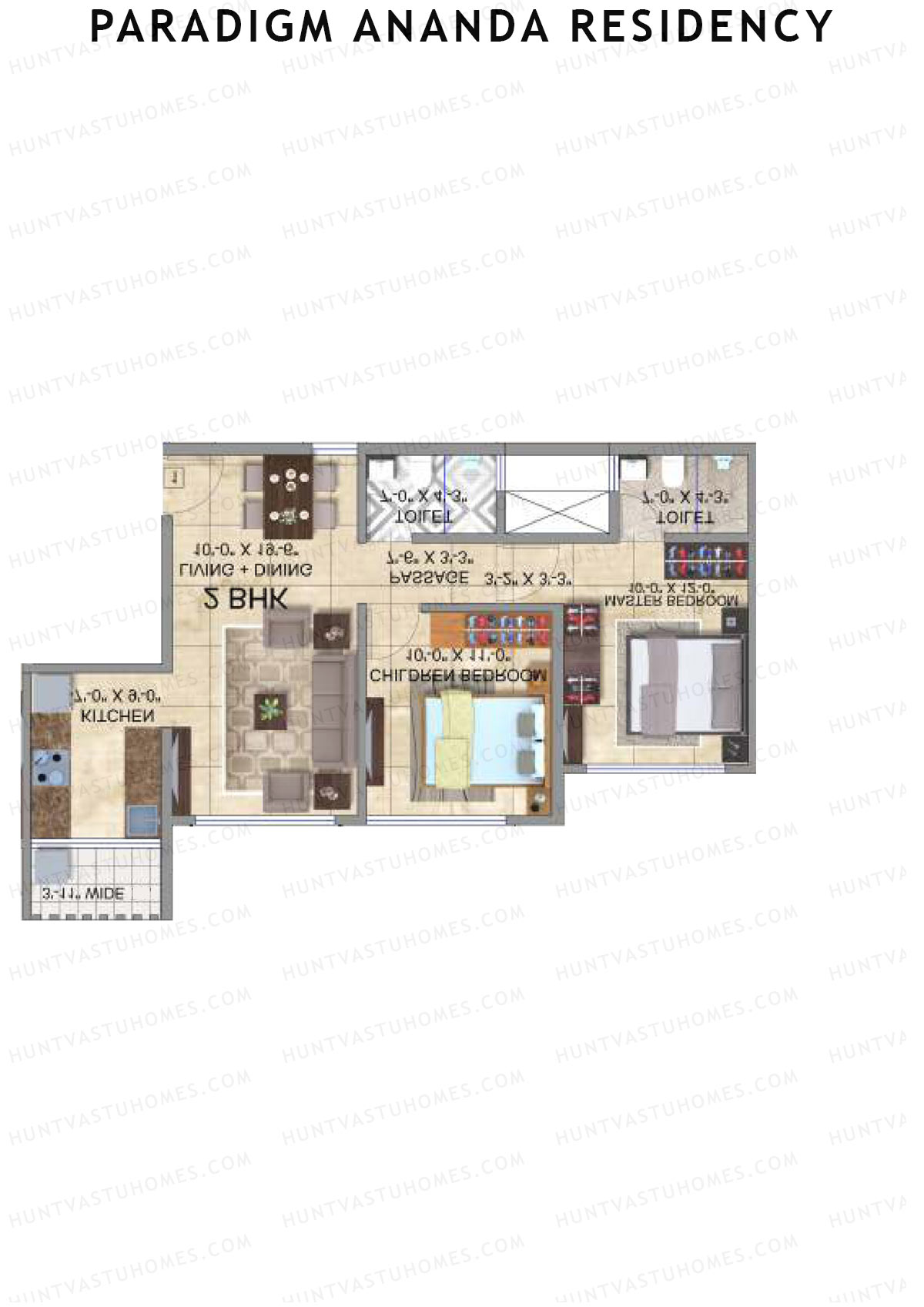 Paradigm Ananda Residency Tower D Unit 2 Floor Plan