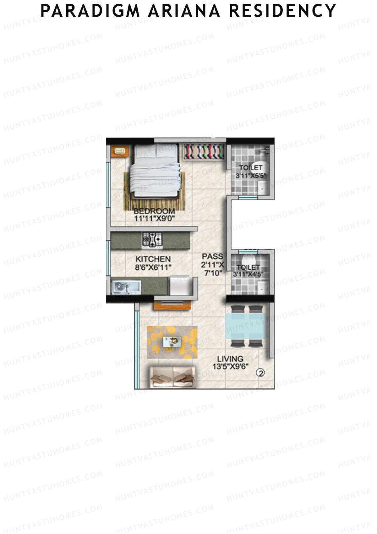 Paradigm Ariana Residency Wing A Unit 2 Floor Plan