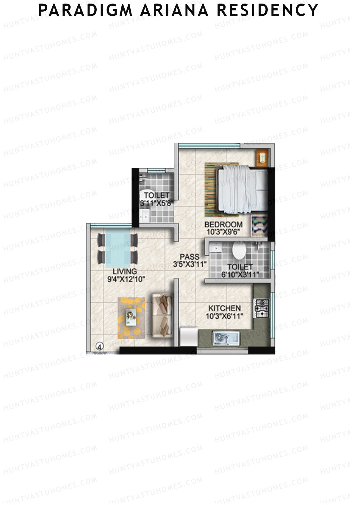 Paradigm Ariana Residency Wing A Unit 4 Floor Plan