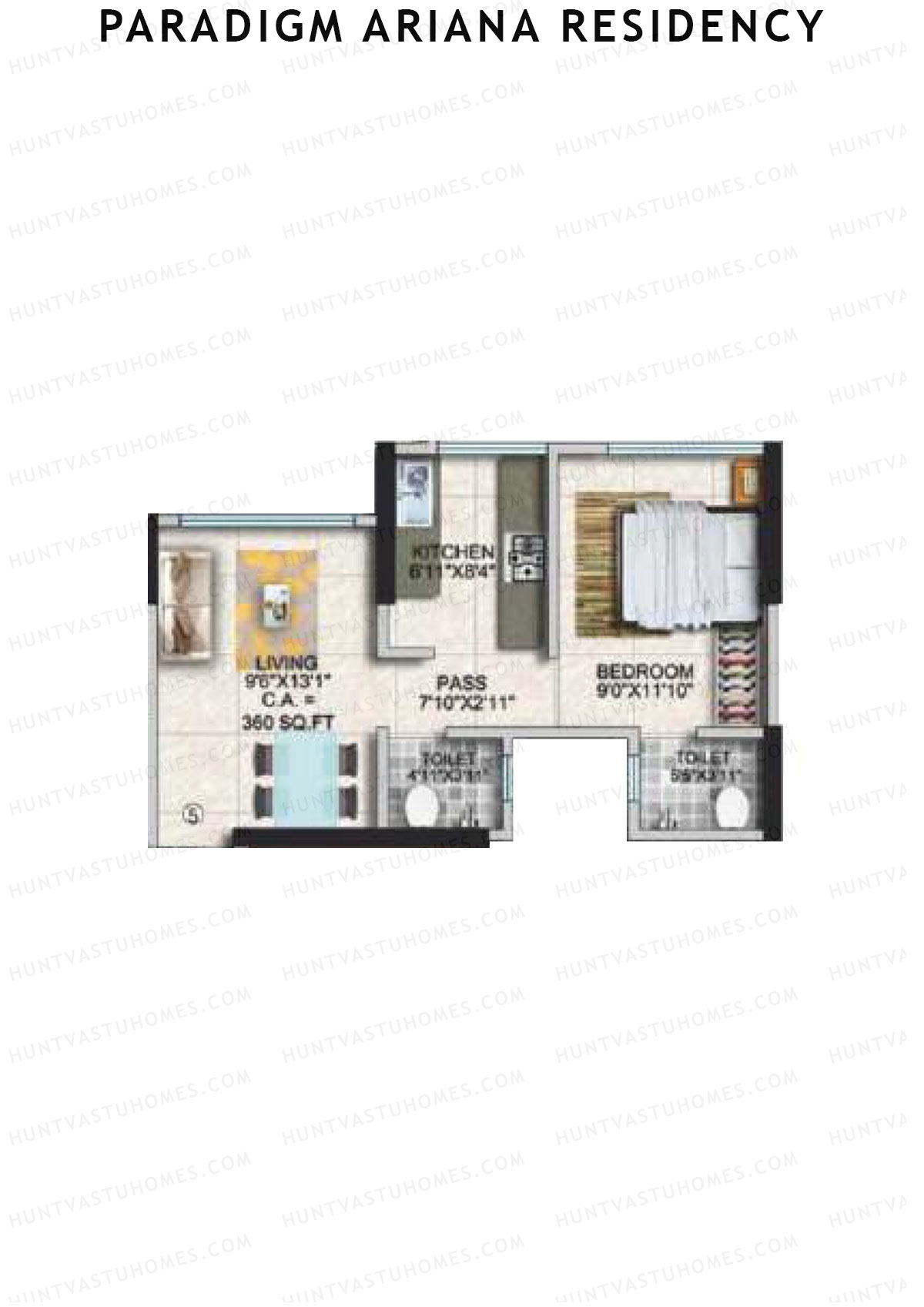 Paradigm Ariana Residency Wing B Unit 5 Floor Plan