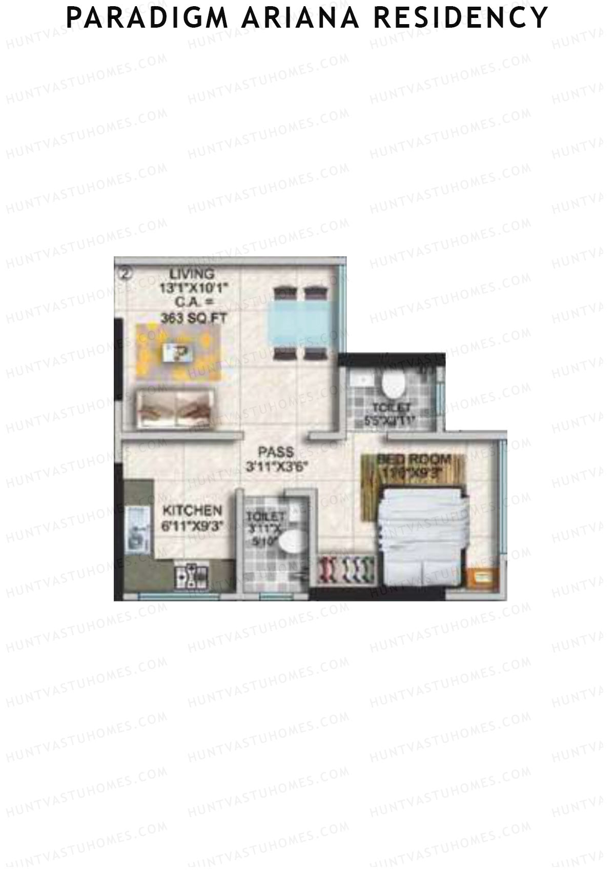 Paradigm Ariana Residency Wing C Unit 2 Floor Plan