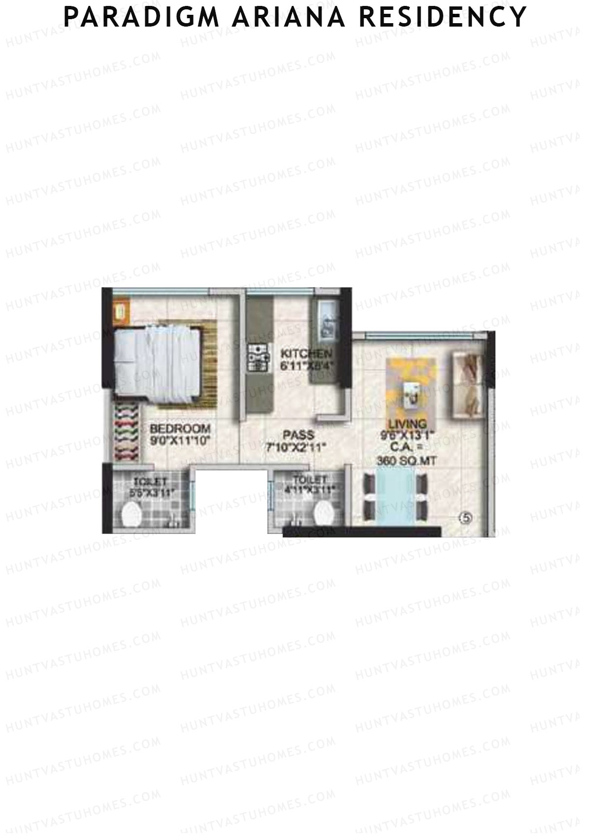 Paradigm Ariana Residency Wing C Unit 5 Floor Plan