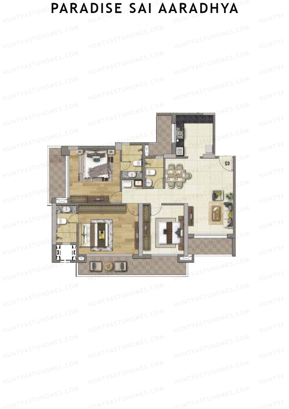 Paradise Sai Aaradhya Tower 1 Unit 3 Floor Plan