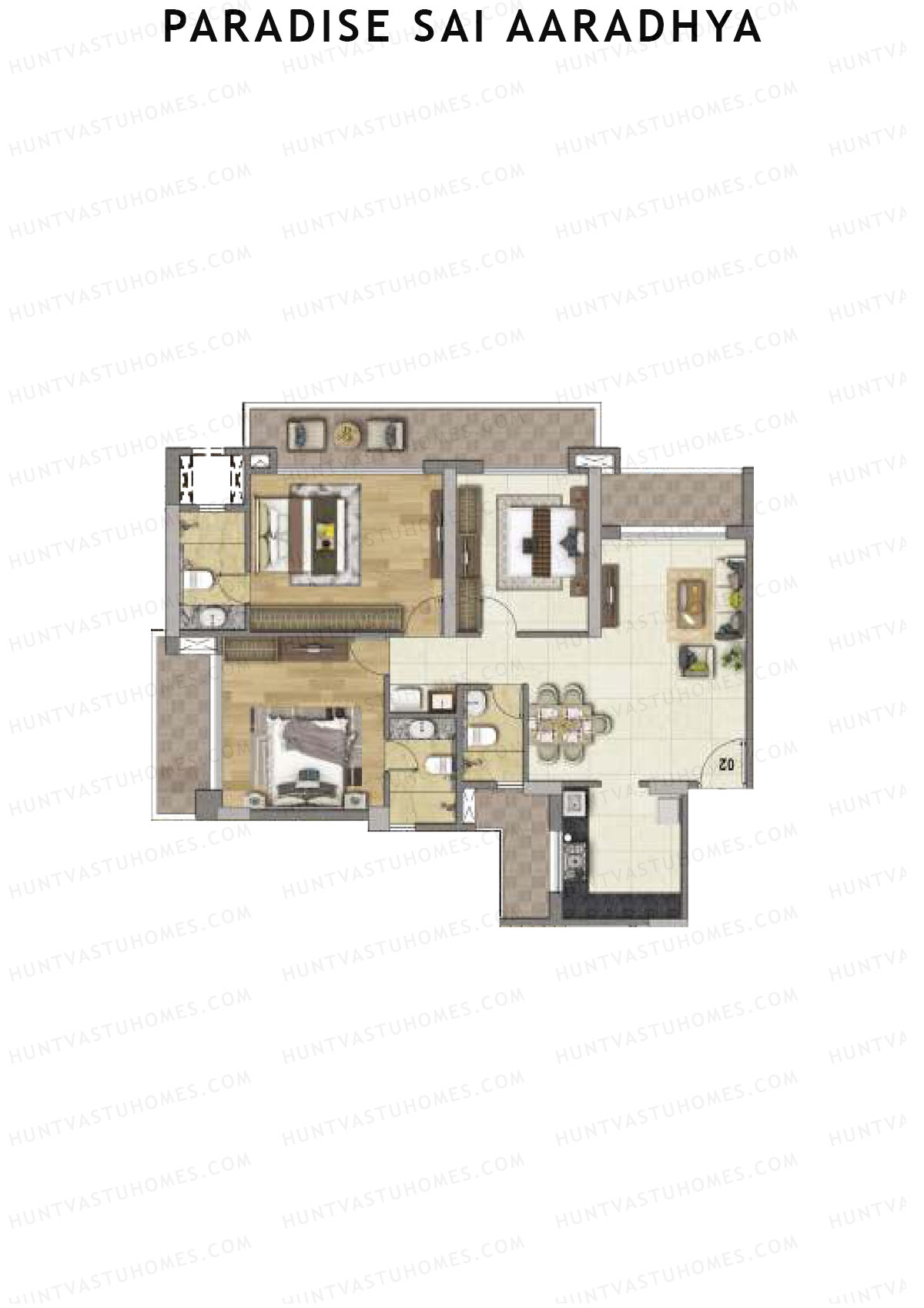 Paradise Sai Aaradhya Tower 1 Unit 4 Floor Plan