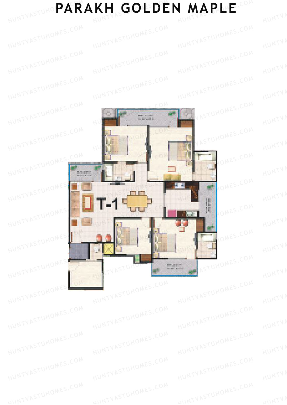Parakh Golden Maple Block A Unit 1 (Type 1) Floor Plan