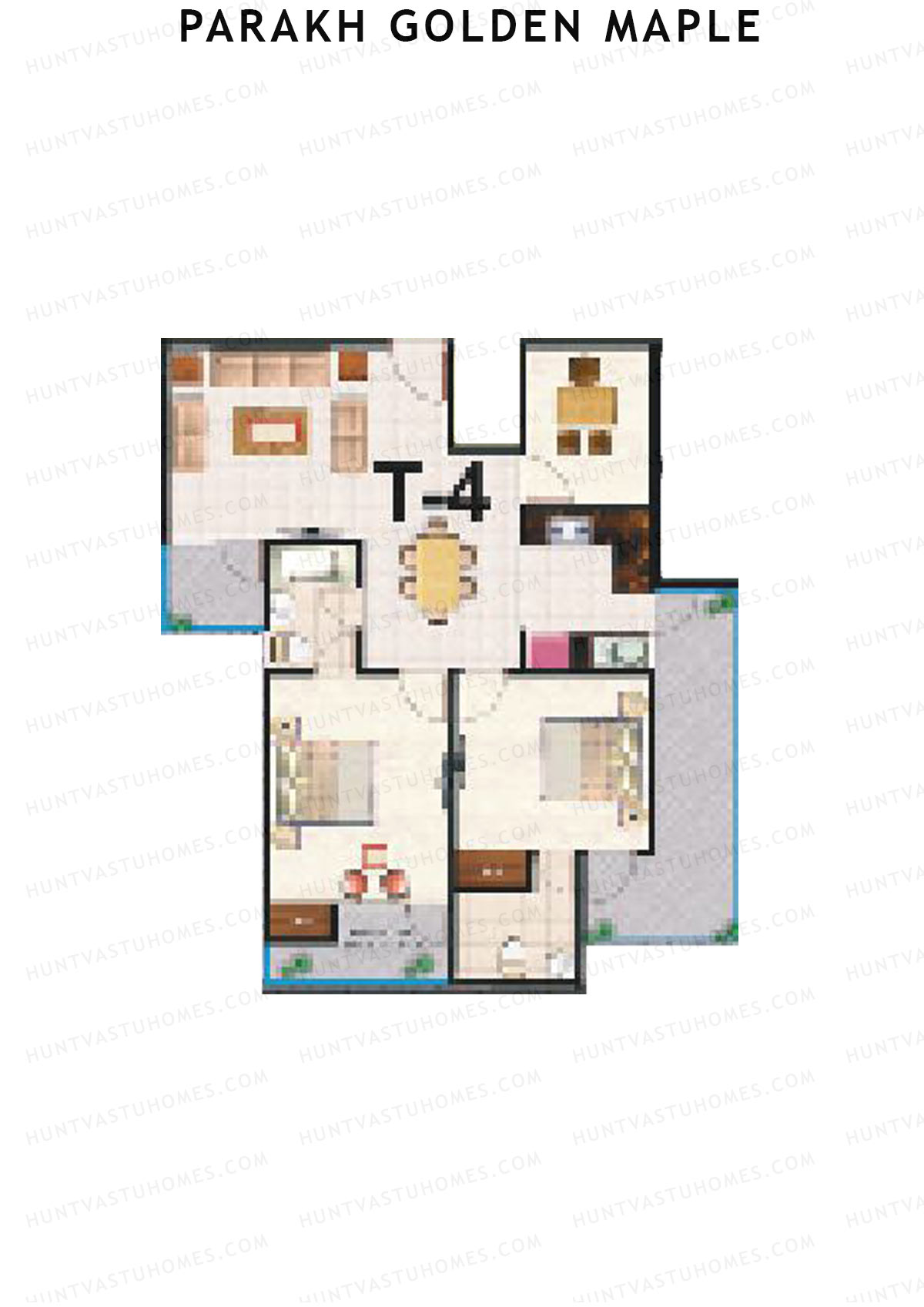 Parakh Golden Maple Block A Unit 3 (Type 4) Floor Plan