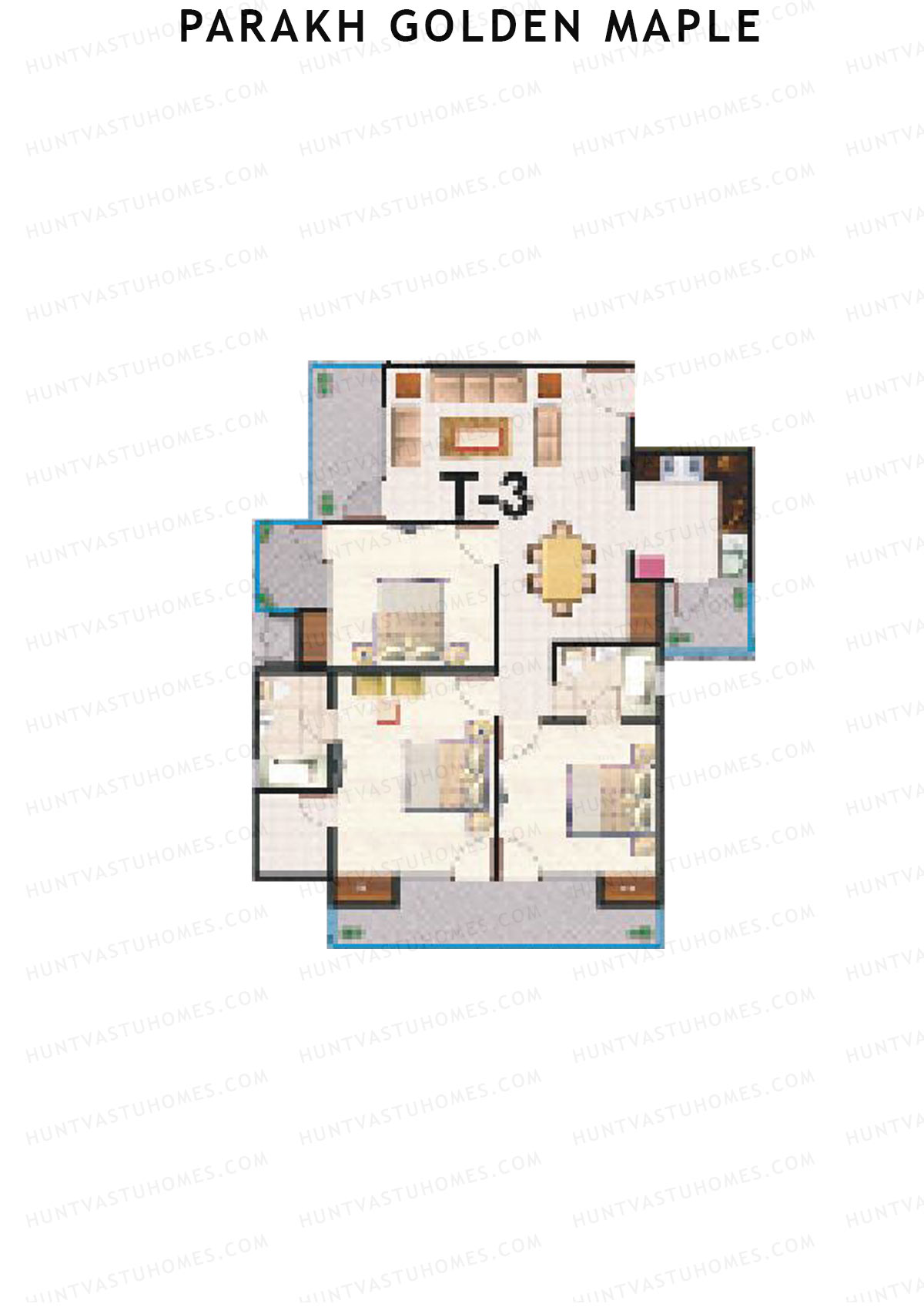 Parakh Golden Maple Block A Unit 4 (Type 3) Floor Plan