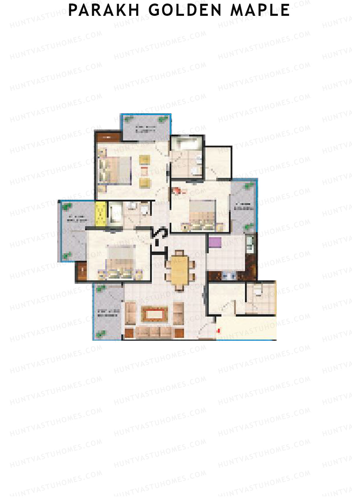 Parakh Golden Maple Block A Unit 5 (Type 2) Floor Plan