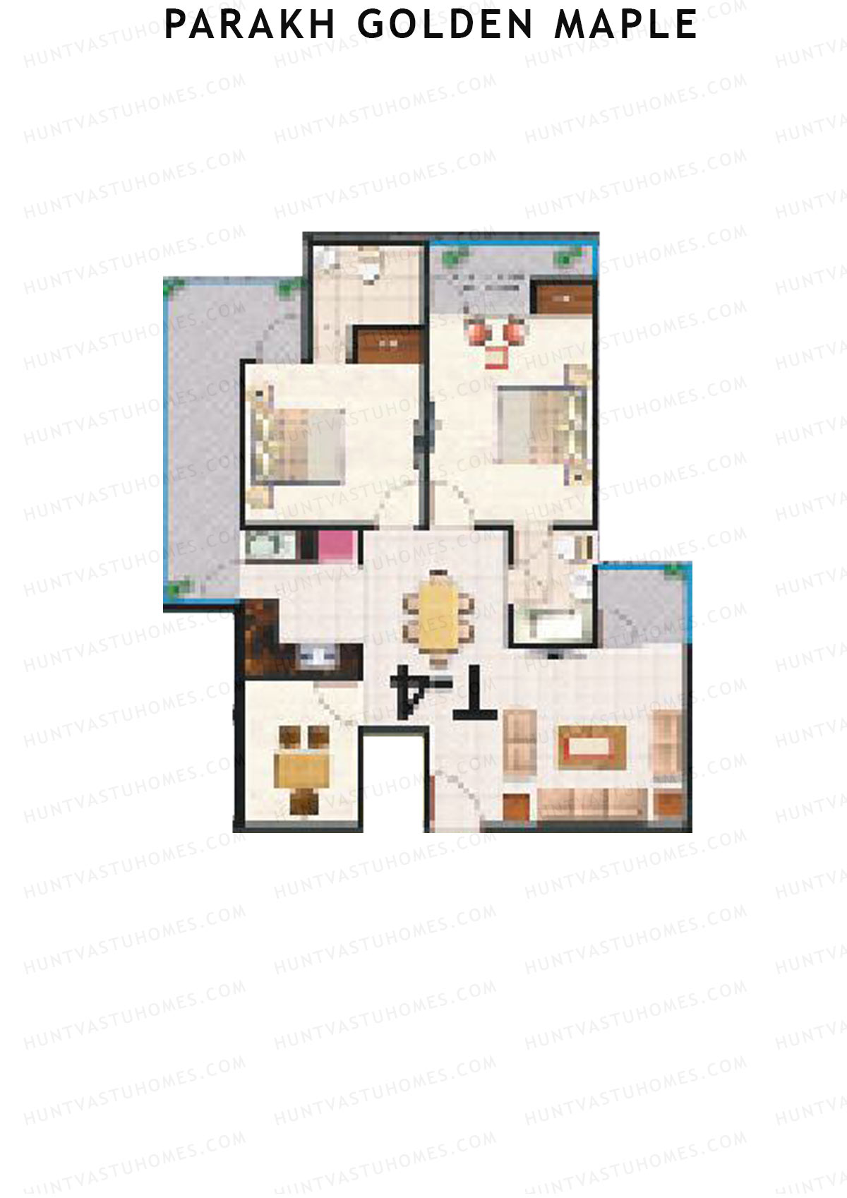 Parakh Golden Maple Block A Unit 6 (Type 4) Floor Plan