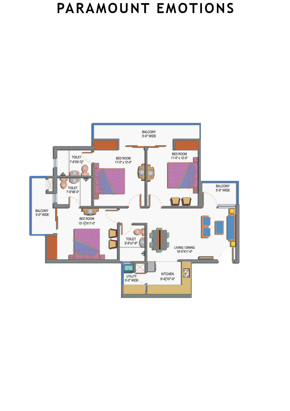 Paramount Emotions Delight Unit 4 Floor Plan